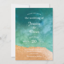 Invitación Mínima a para la Boda en Playa