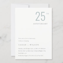 Invitación mínima al Aniversario de Azul Dusky