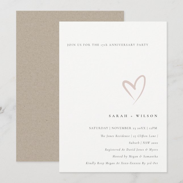 Invitación mínima al corazón de Rubor de cualquier (Anverso / Reverso)