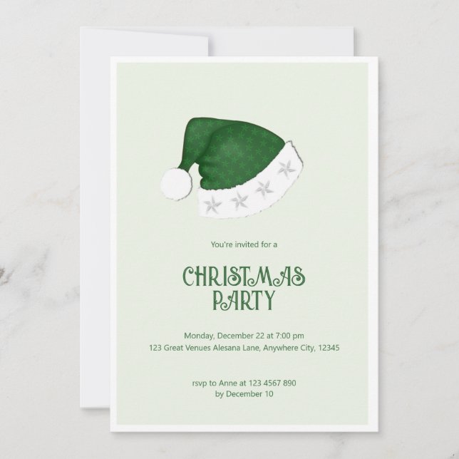 Invitación mínima al partido de los Navidades Gree (Anverso)
