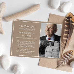 Invitación Mínima Arena Celebrando La Vida 2 Fotos Memorial