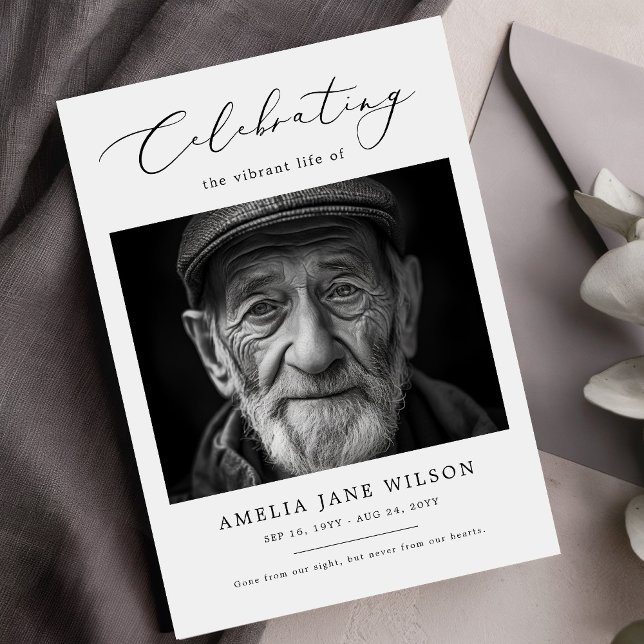 Invitación Mínima celebración de la vida en memoria del funer (Subido por el creador)