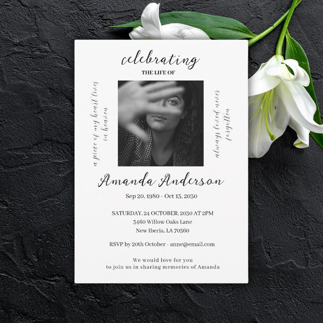 Invitación Mínima celebración del funeral conmemorativo de la (Subido por el creador)