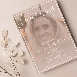 Invitación Mínima celebración del guión elegante de la vida