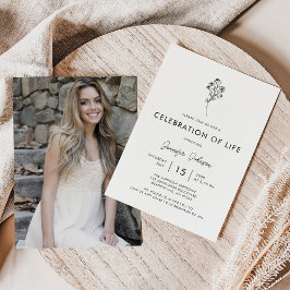 Invitación Mínima celebración fotográfica del funeral de la v