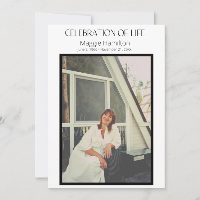 Invitación Mínima celebración funeraria del presupuesto del p (Anverso)