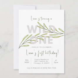 Invitación Mínima de Aniversario de Flor Silvestre