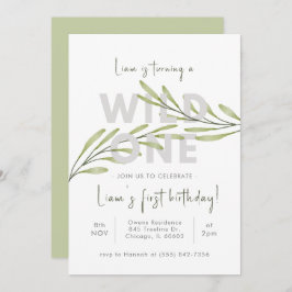 Invitación Mínima de Aniversario de Flor Silvestre