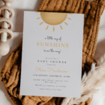 Invitación mínima de Baby Shower Sunshine