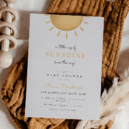 Invitación mínima de Baby Shower Sunshine