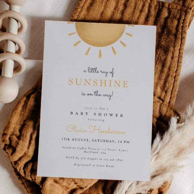 Invitación mínima de Baby Shower Sunshine (Subido por el creador)