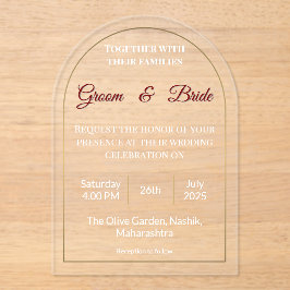 Invitación Mínima De Boda Acrílica.