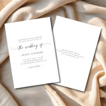 Invitación Mínima De Boda Con Rsvp Digital