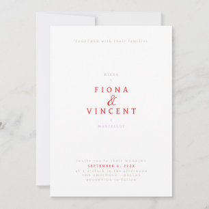 Invitación Mínima de Boda en Serif