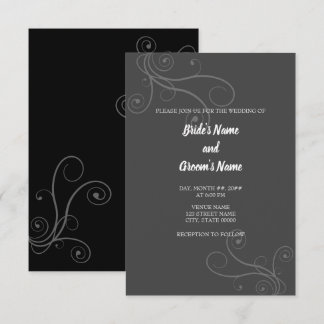 Invitación mínima de boda floreciente