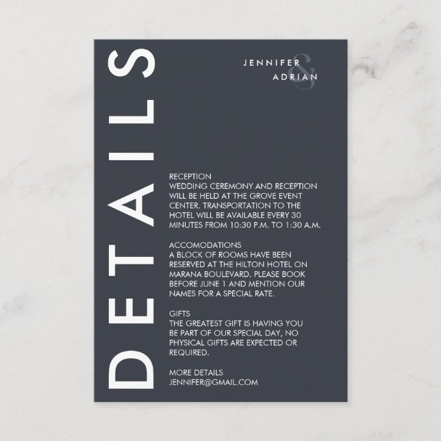 Invitación mínima de Bodas (Anverso)