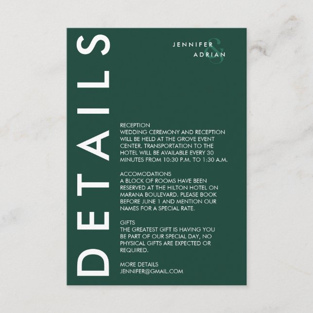 Invitación mínima de Bodas (Anverso)