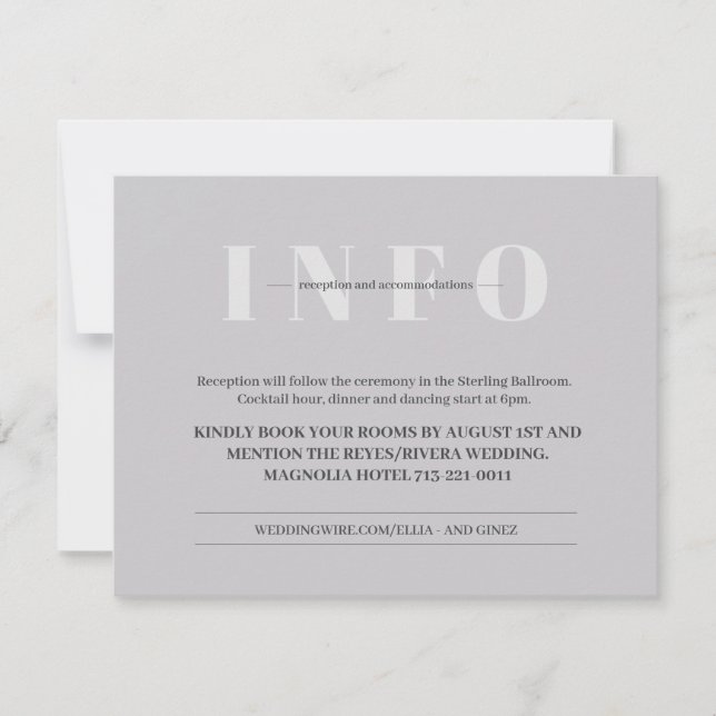 Invitación mínima de Bodas (Anverso)