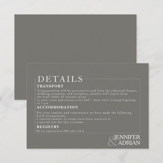 Invitación mínima de Bodas (Anverso / Reverso)