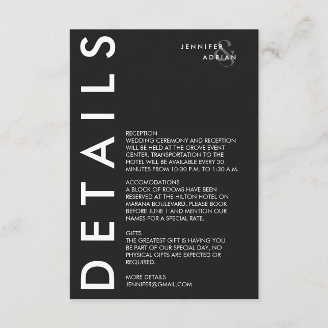 Invitación mínima de Bodas (Anverso)