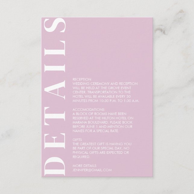 Invitación mínima de Bodas (Anverso)