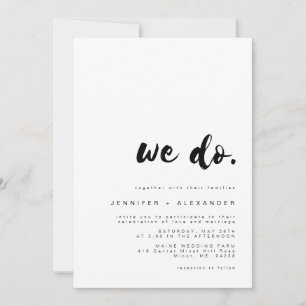 Invitación mínima de bodas de SAMMI 'We Do'