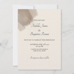 Invitación mínima de brocha abstracta y bodas de t