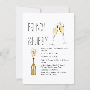 Invitación Mínima de Brunch y Burbujas