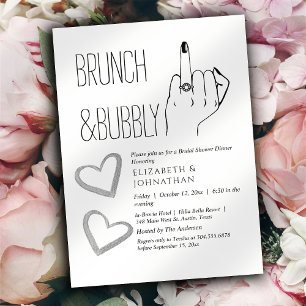 Invitación Mínima de Brunch y Burbujeante con Letr