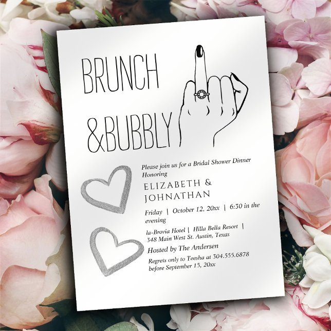 Invitación Mínima de Brunch y Burbujeante con Letr (Subido por el creador)