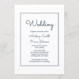 Invitación mínima de casamiento de escritura cursi