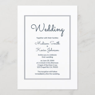 Invitación mínima de casamiento de escritura cursi