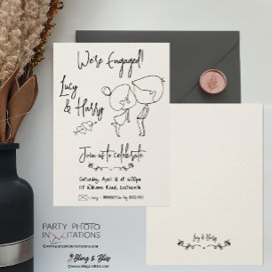 Invitación mínima de compromiso de pareja divertid