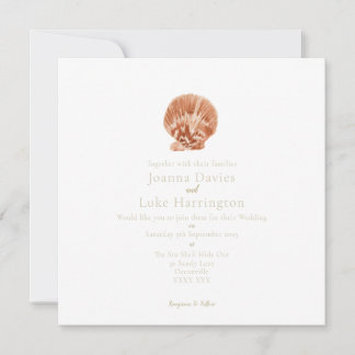 Invitación Mínima de Concha de Vieira con Acuarela