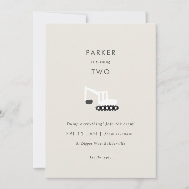 Invitación mínima de cumpleaños al Fiesta de const (Anverso)