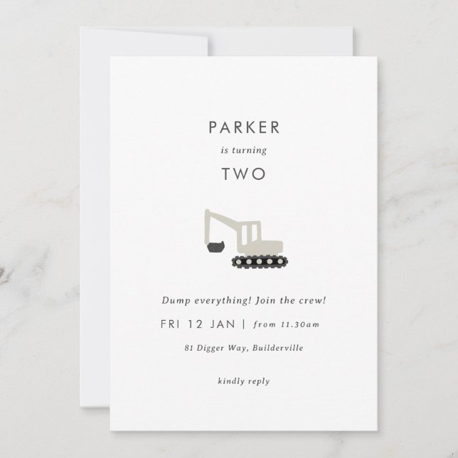 Invitación mínima de cumpleaños al Fiesta de const (Anverso)