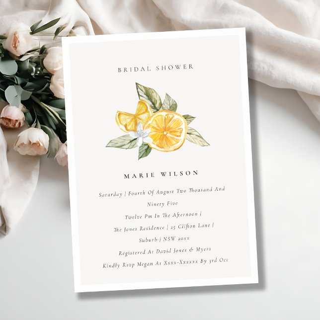 Invitación mínima de ducha de novia con limón botá (Subido por el creador)