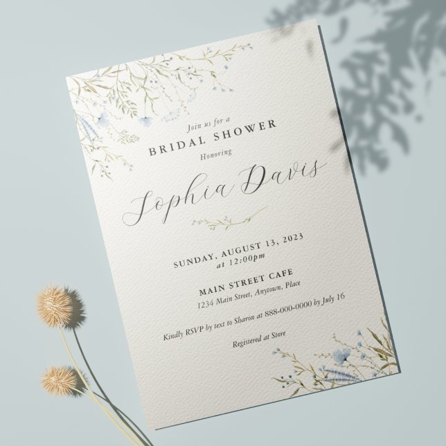 Invitación Mínima De Ducha De Novias Florales (Subido por el creador)
