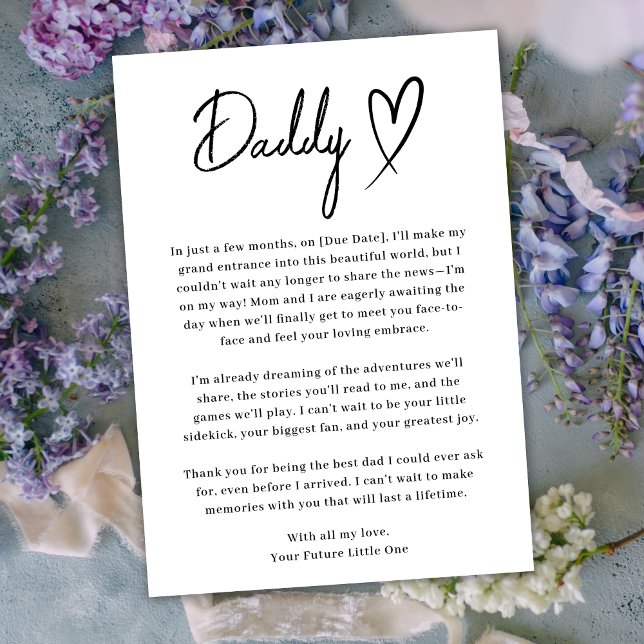 Invitación mínima de embarazo de papá blanco y neg (Subido por el creador)