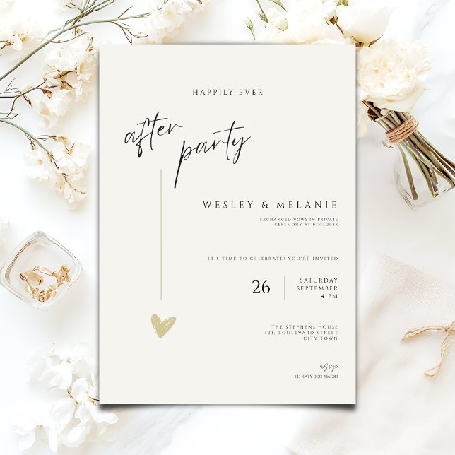 Invitación Mínima de Fiesta Happily Ever After Par (Subido por el creador)