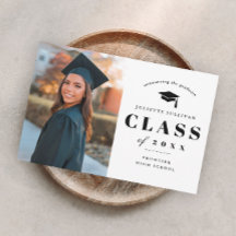 Invitación mínima de graduación fotográfica