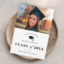 Invitación mínima de graduación fotográfica