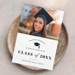 Invitación mínima de graduación fotográfica