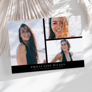 Invitación mínima de graduación multifotografía ne