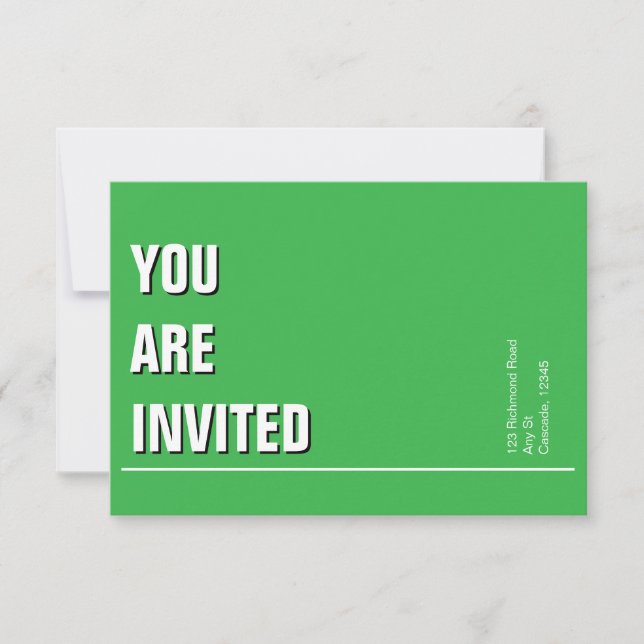 Invitación Mínima de Iglesia Verde Kelly (Anverso)