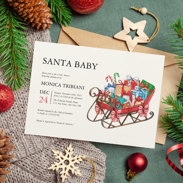 Invitación mínima de invierno de Navidades Santa B (Subido por el creador)