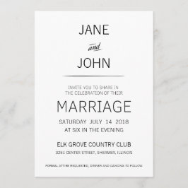 Invitación mínima de matrimonio