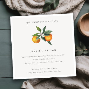 Invitación mínima de Naranja Boho a cualquier año