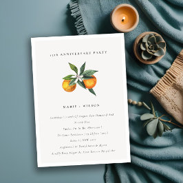 Invitación mínima de Naranja Boho a cualquier año