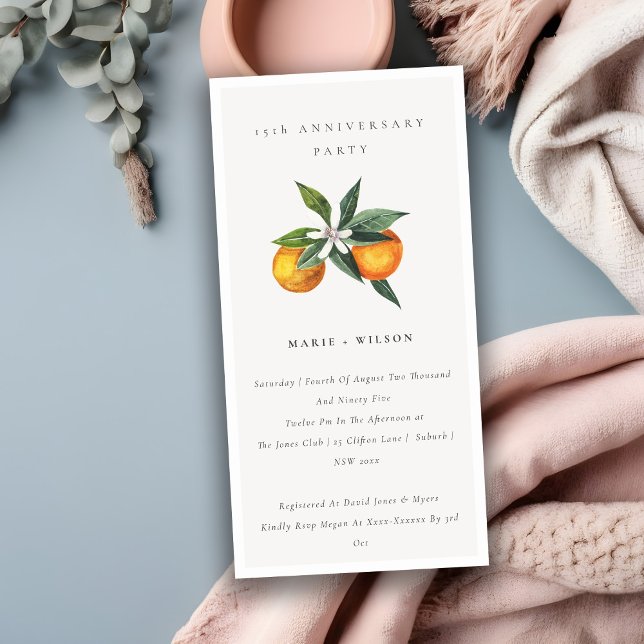 Invitación mínima de Naranja Boho a cualquier año (Subido por el creador)